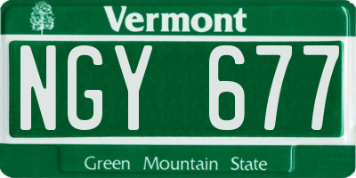 VT license plate NGY677