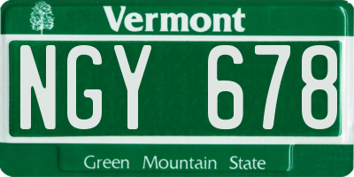 VT license plate NGY678