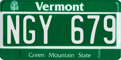 VT license plate NGY679