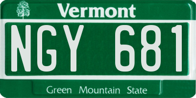VT license plate NGY681