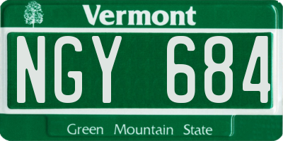 VT license plate NGY684