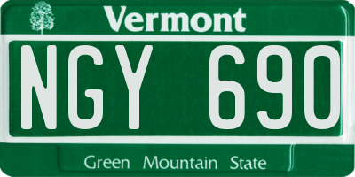 VT license plate NGY690