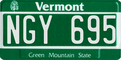 VT license plate NGY695