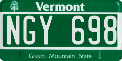 VT license plate NGY698