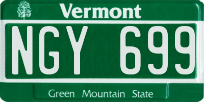 VT license plate NGY699