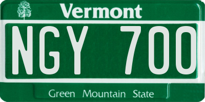 VT license plate NGY700