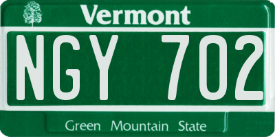 VT license plate NGY702