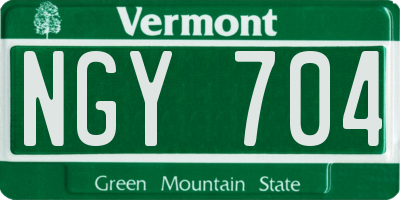 VT license plate NGY704