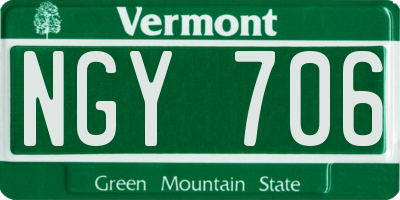 VT license plate NGY706