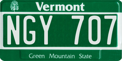 VT license plate NGY707