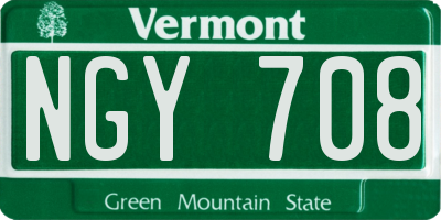 VT license plate NGY708