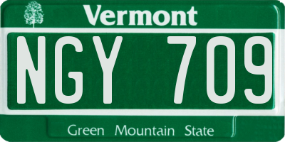 VT license plate NGY709
