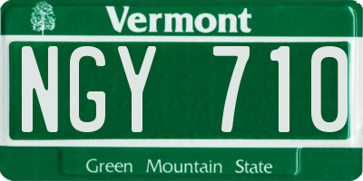 VT license plate NGY710