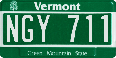 VT license plate NGY711