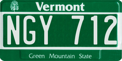 VT license plate NGY712