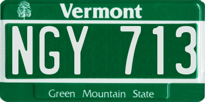 VT license plate NGY713