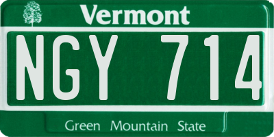 VT license plate NGY714