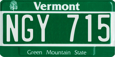 VT license plate NGY715