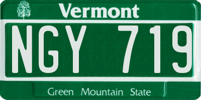 VT license plate NGY719