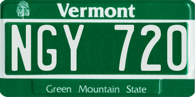 VT license plate NGY720