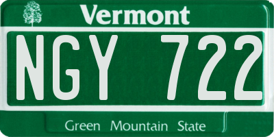VT license plate NGY722