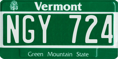 VT license plate NGY724