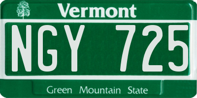 VT license plate NGY725