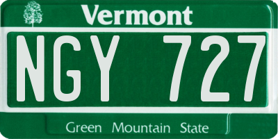 VT license plate NGY727