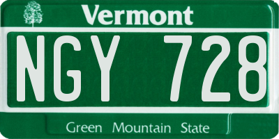 VT license plate NGY728