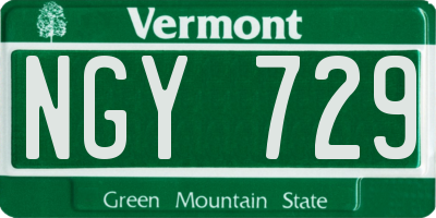VT license plate NGY729