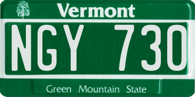 VT license plate NGY730