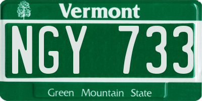 VT license plate NGY733