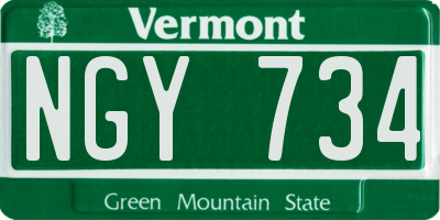 VT license plate NGY734