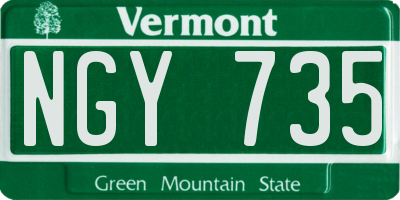VT license plate NGY735