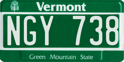 VT license plate NGY738