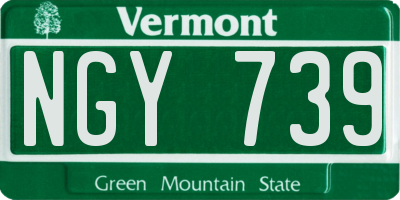 VT license plate NGY739