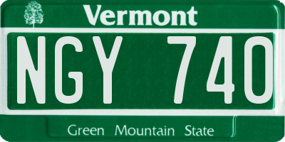 VT license plate NGY740