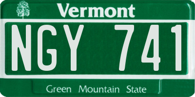 VT license plate NGY741