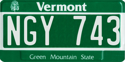 VT license plate NGY743
