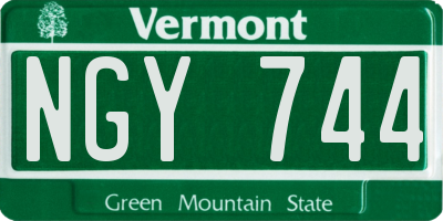 VT license plate NGY744