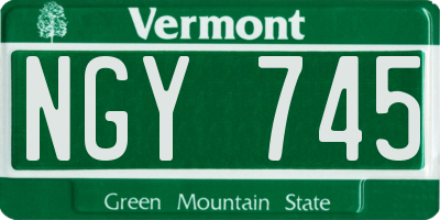 VT license plate NGY745