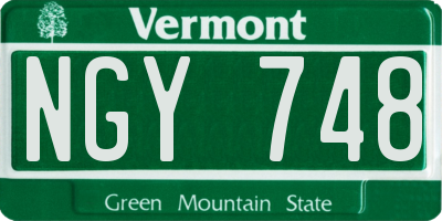 VT license plate NGY748
