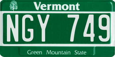 VT license plate NGY749