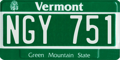 VT license plate NGY751