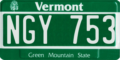 VT license plate NGY753