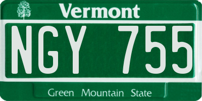 VT license plate NGY755