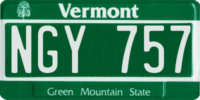 VT license plate NGY757
