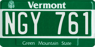 VT license plate NGY761
