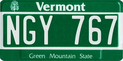 VT license plate NGY767