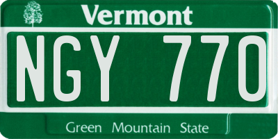 VT license plate NGY770